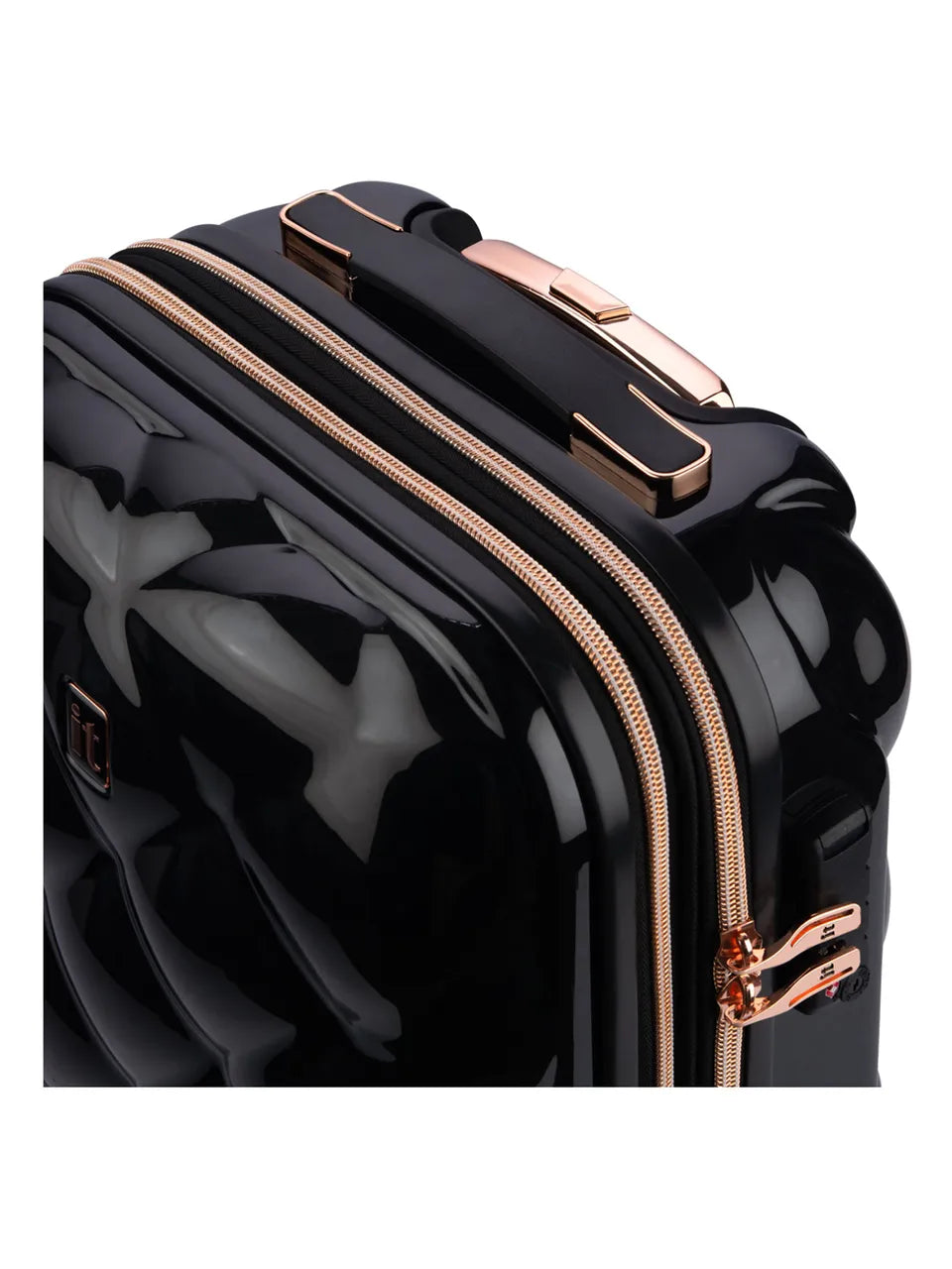 Set of 3 Black Luggage Diamond Style