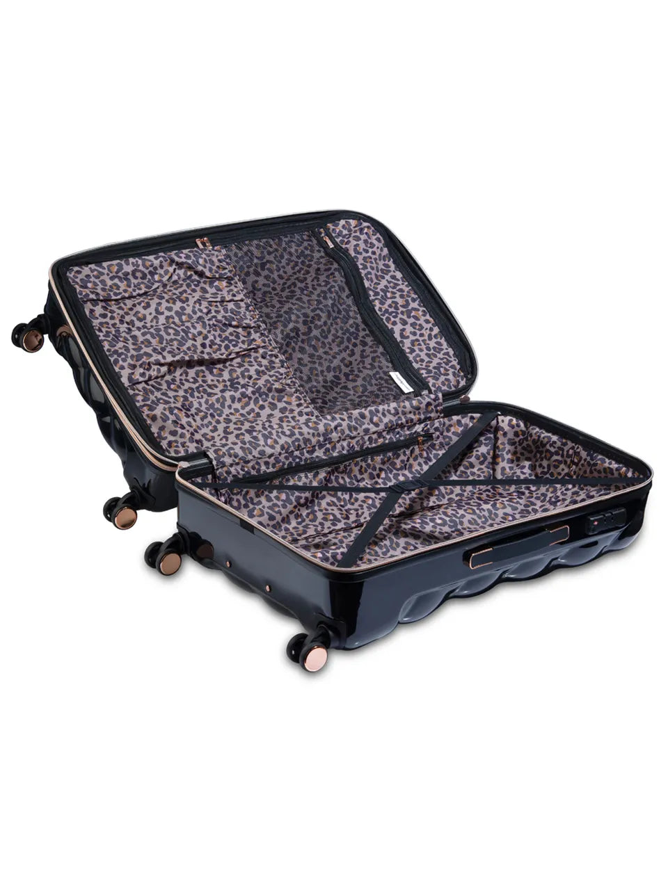 Set of 3 Black Luggage Diamond Style