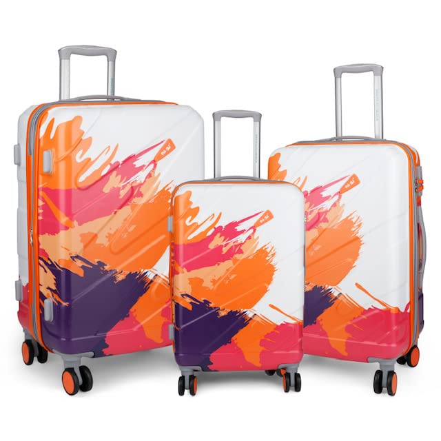 Hard Shell /Trolley Bag/ Cabin & Check-in Set - (Small, Medium and Large) (Orange)