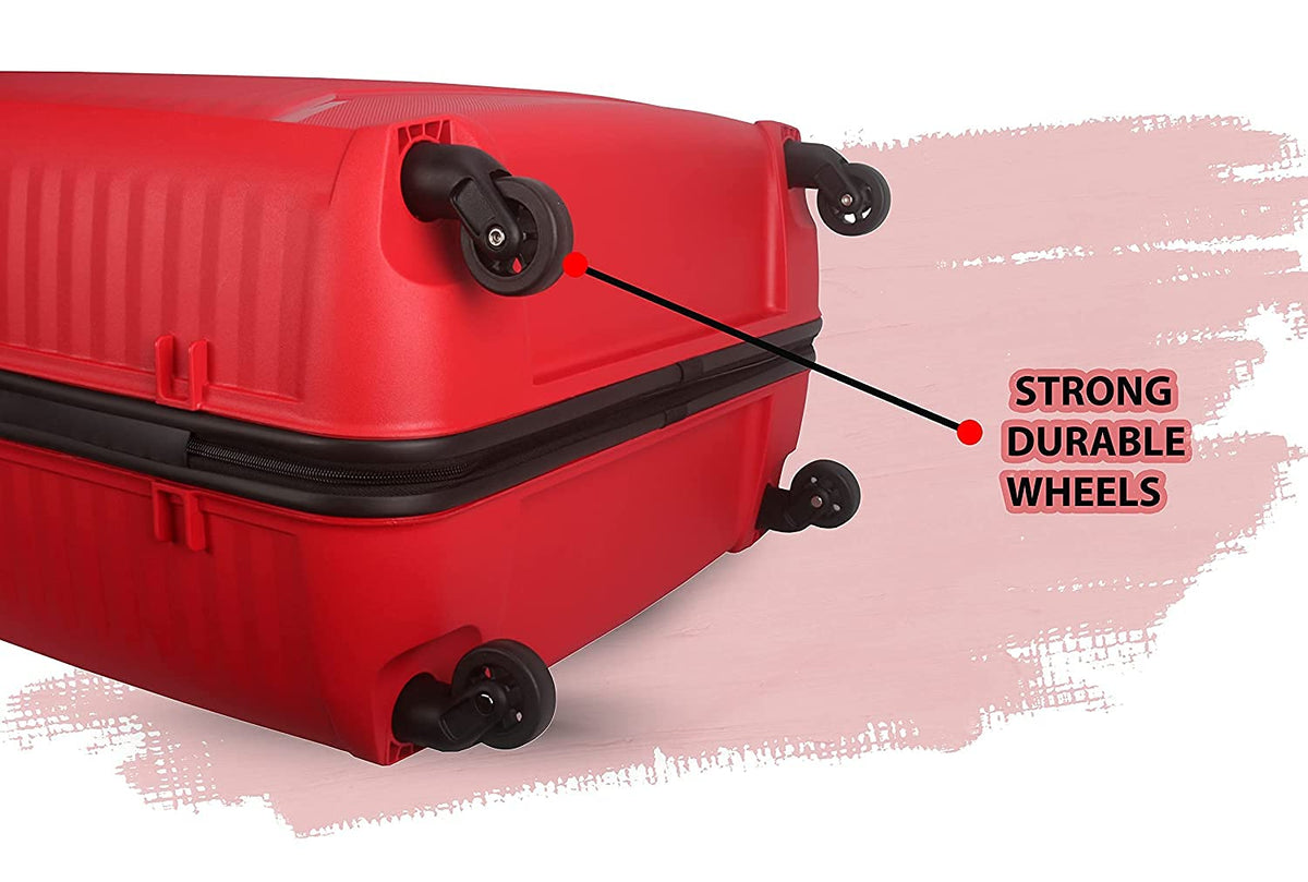 Polypropylene Small - 55 cm, Medium - Trolley 3 PCS Set (R.RED)