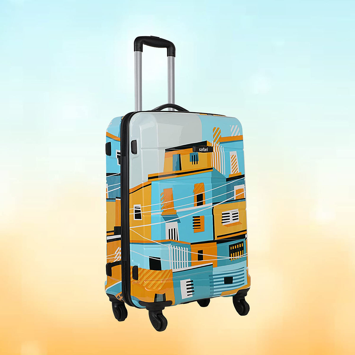 Polycarbonate 11.02 inches Hard Check-in Luggage Suitcase (OASISSM4WPRN_Multicolor)
