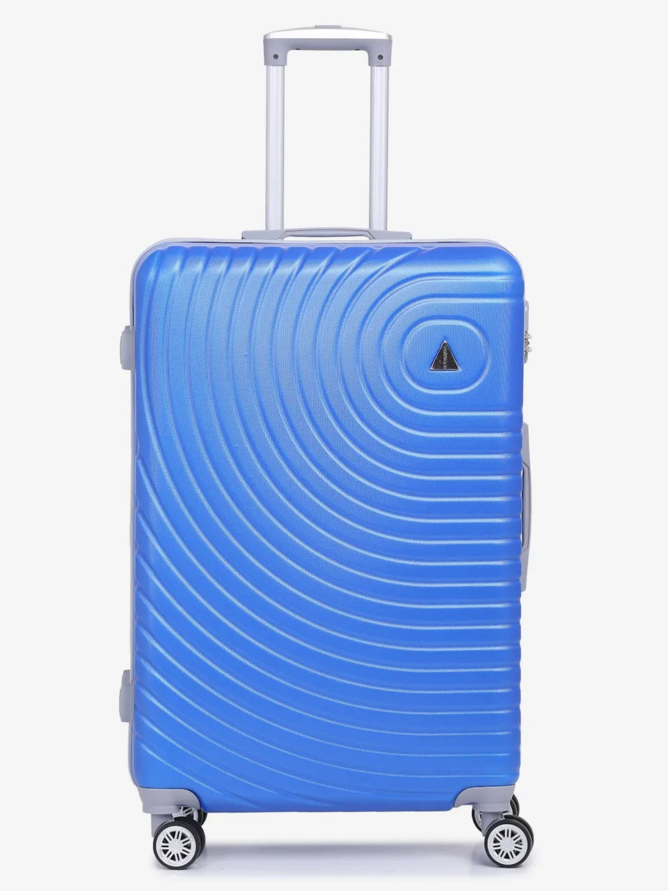 Set of 3 Blue Textured Hard-Sided Trolley Suitcases