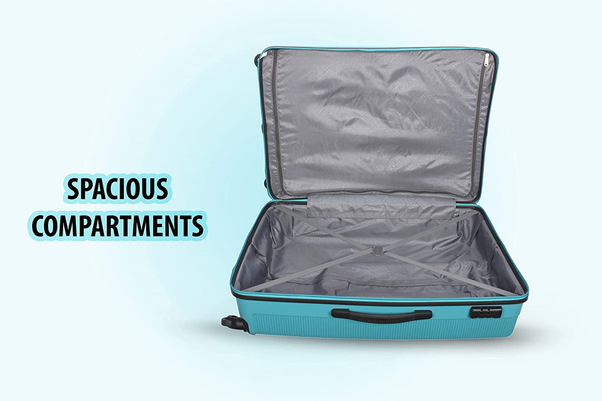 Polypropylene Hard Luggage Trolley Bag (Blue, Small - Set of 3)