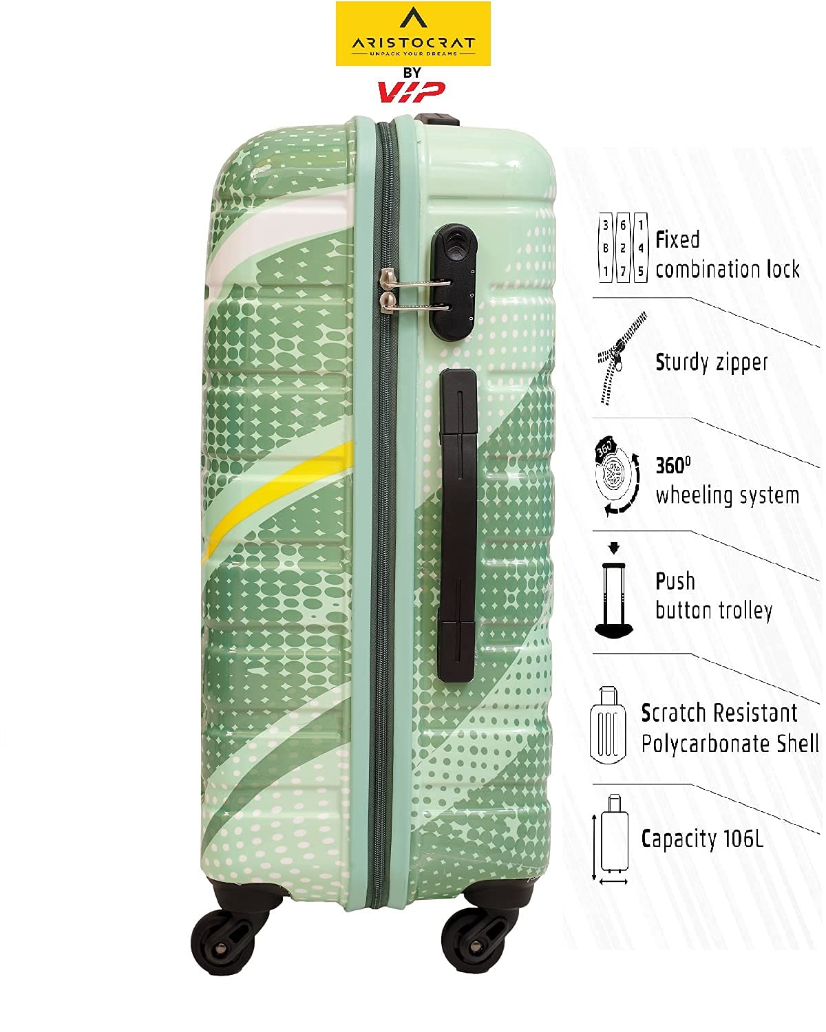 Hardsided Polycarbonate Unbreakable 360 Rotation New Printed Luggage