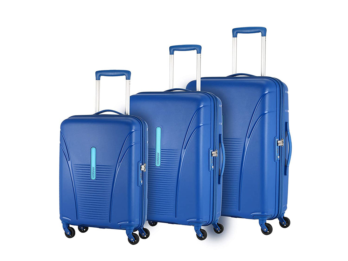 3 Pcs Set SpreeCart Blue Hardsided Spinner Luggage