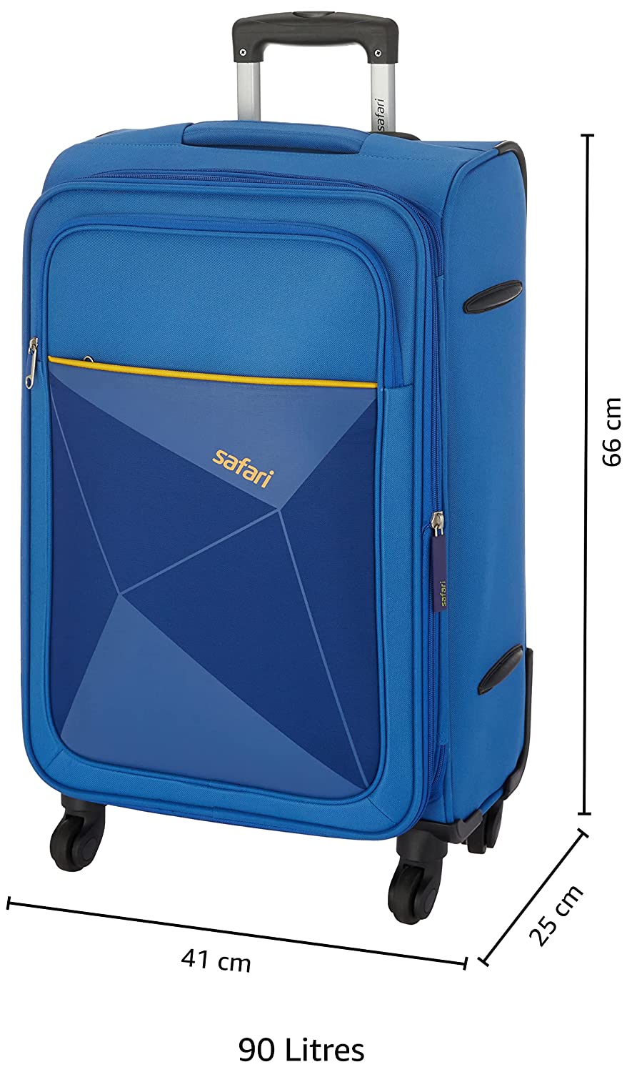 Polyester 65 cms Blue Softsided Check-in Luggage -26 Inch