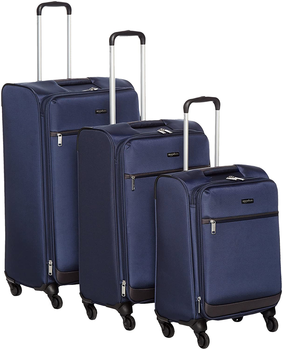Set of 3 (53 cm + 64 cm + 74 cm) Navy Blue Softsided Trolleys