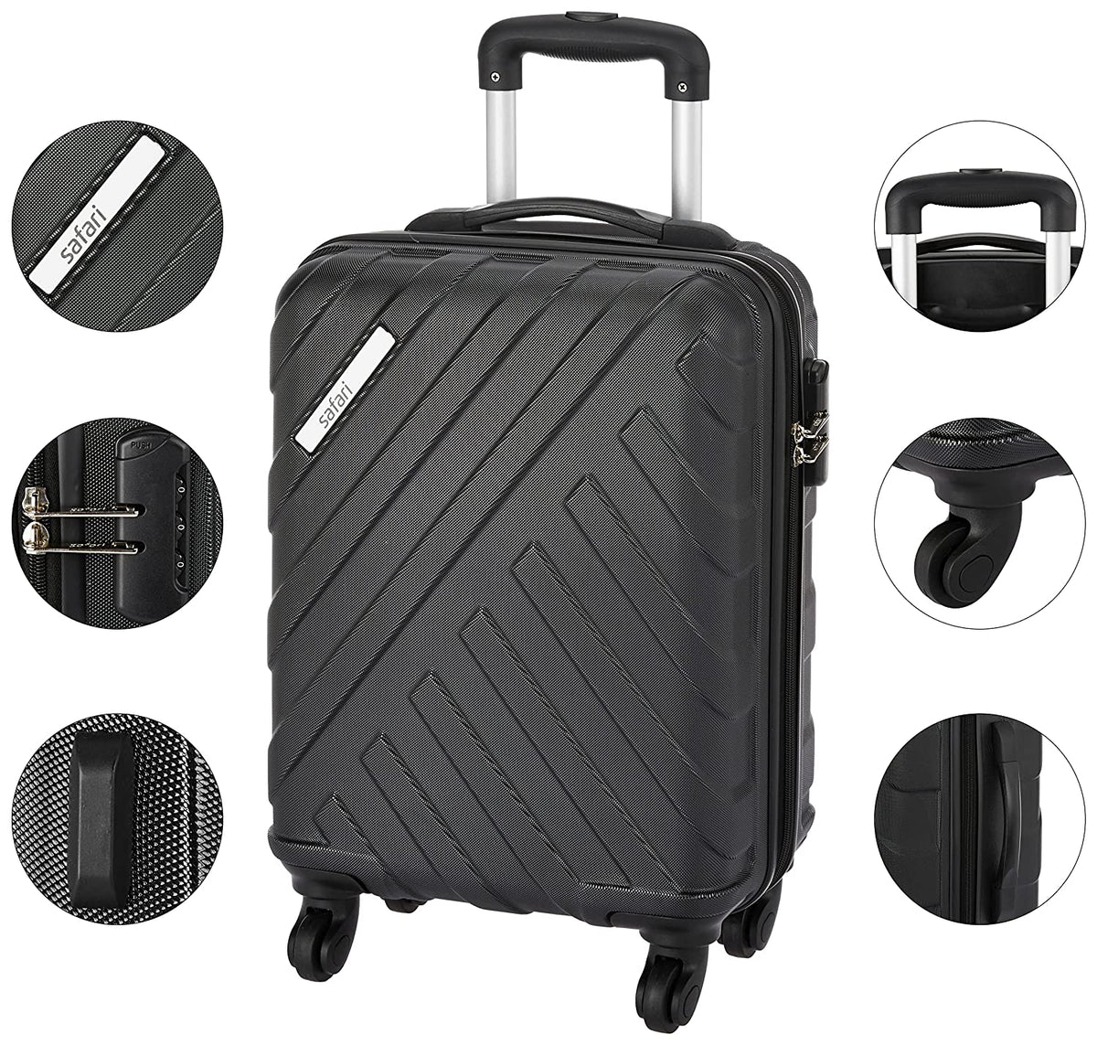 Polycarbonate Combo Set of Small and Medium Check in- Black Hardsided Luggage