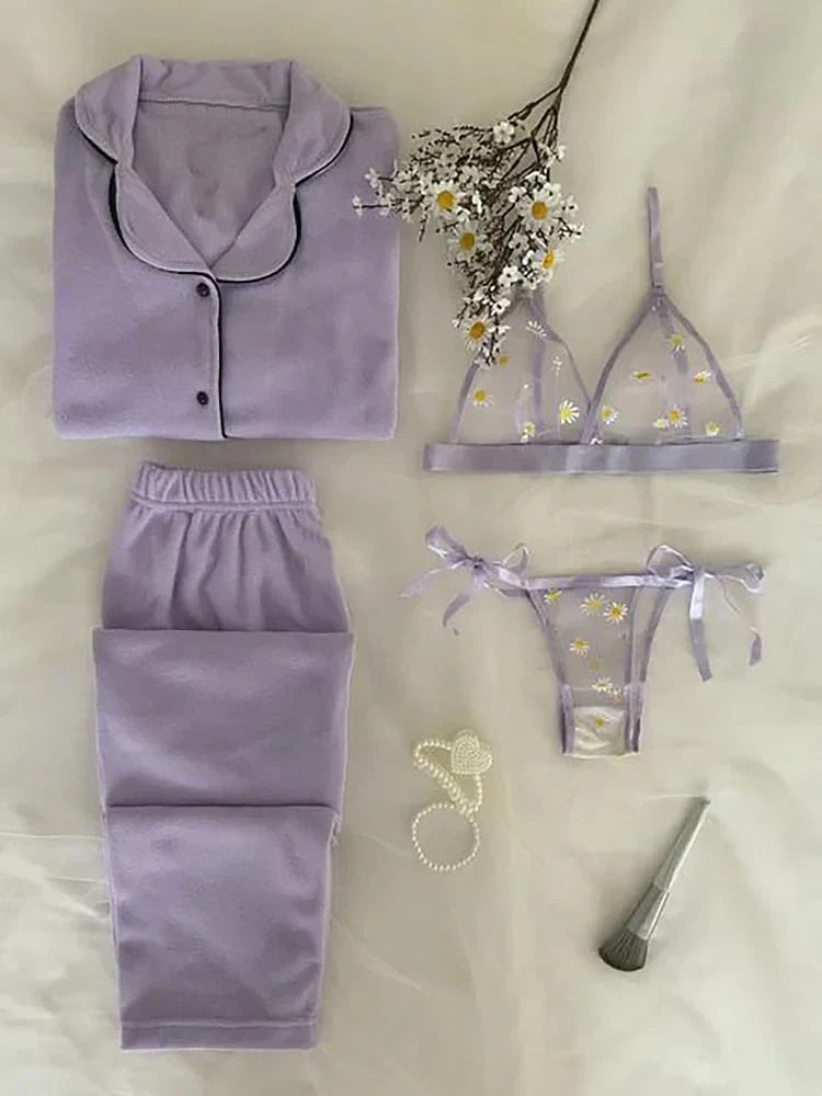 Confidence Glow Women’s Nightwear Combo – Premium Night Suit with Matching Bra & Panty Set ( Fine Attire Official )