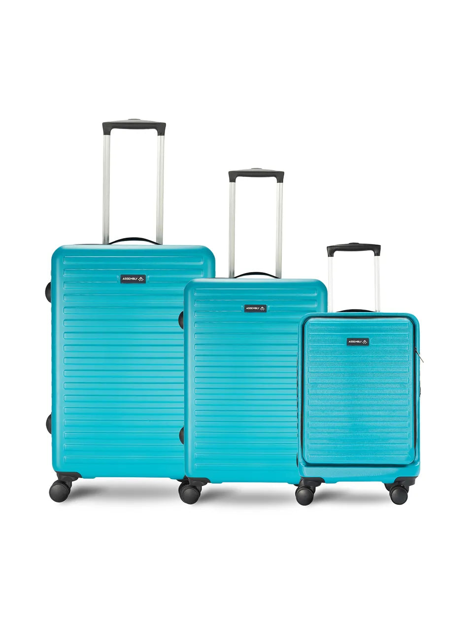 Teal Hard Body Luggage and Cabin Trolley (Set of 3)