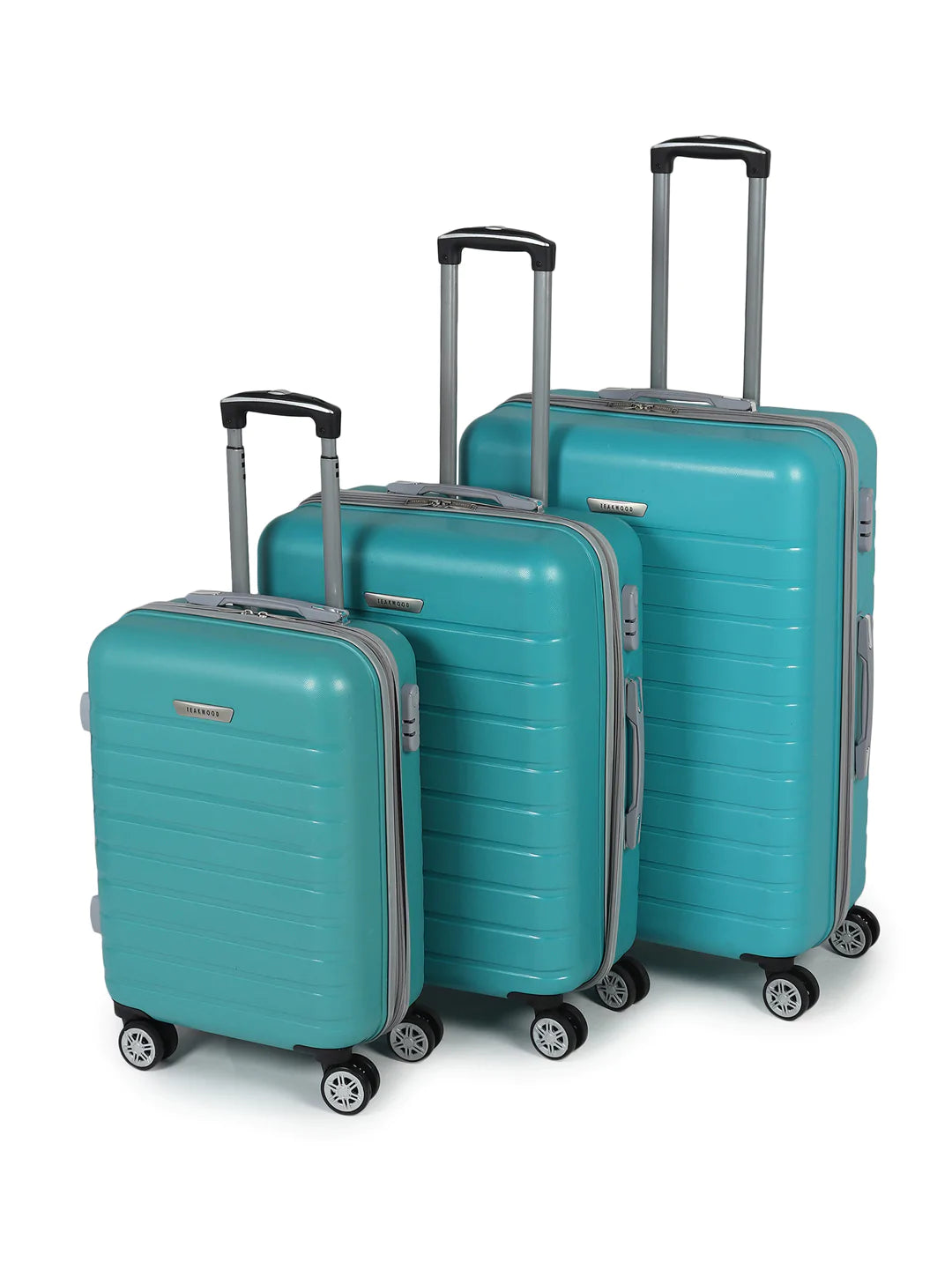Set of 3 Coffee Brown Textured Hard Sided Trolley Bag
