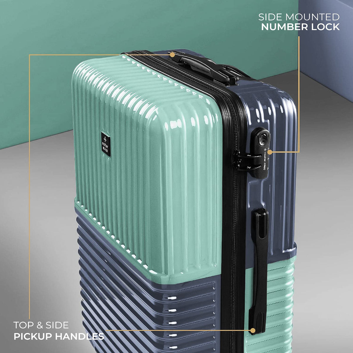 Hard-Sided Polycarbonate Luggage Set of 2 Trolley Bags