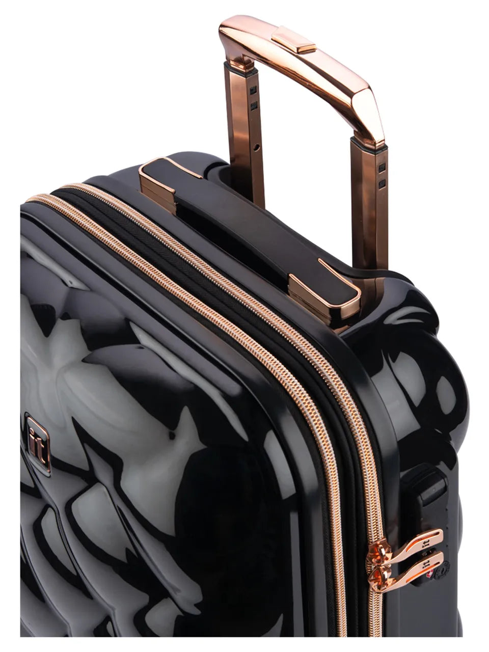 Set of 3 Black Luggage Diamond Style