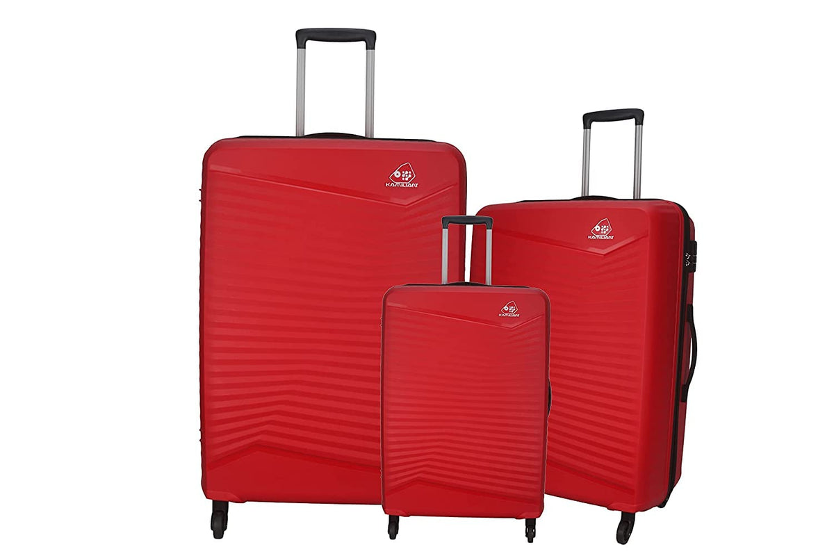 Polypropylene Small - 55 cm, Medium - Trolley 3 PCS Set (R.RED)