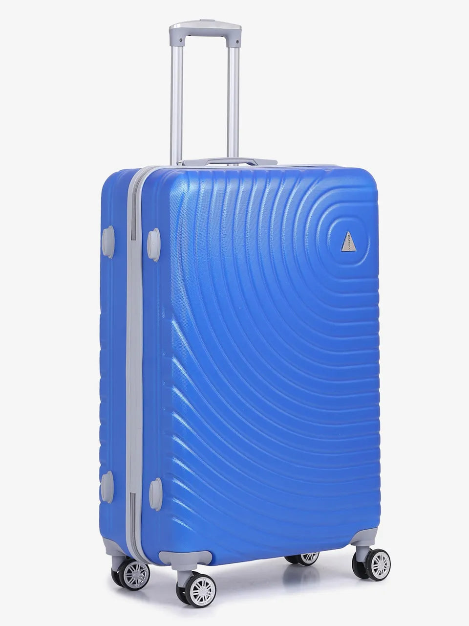 Set of 3 Blue Textured Hard-Sided Trolley Suitcases