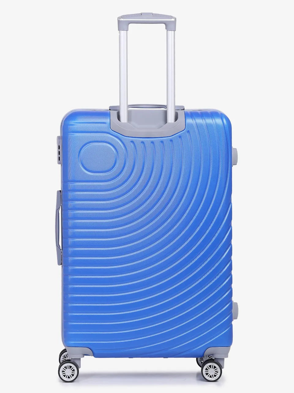 Set of 3 Blue Textured Hard-Sided Trolley Suitcases