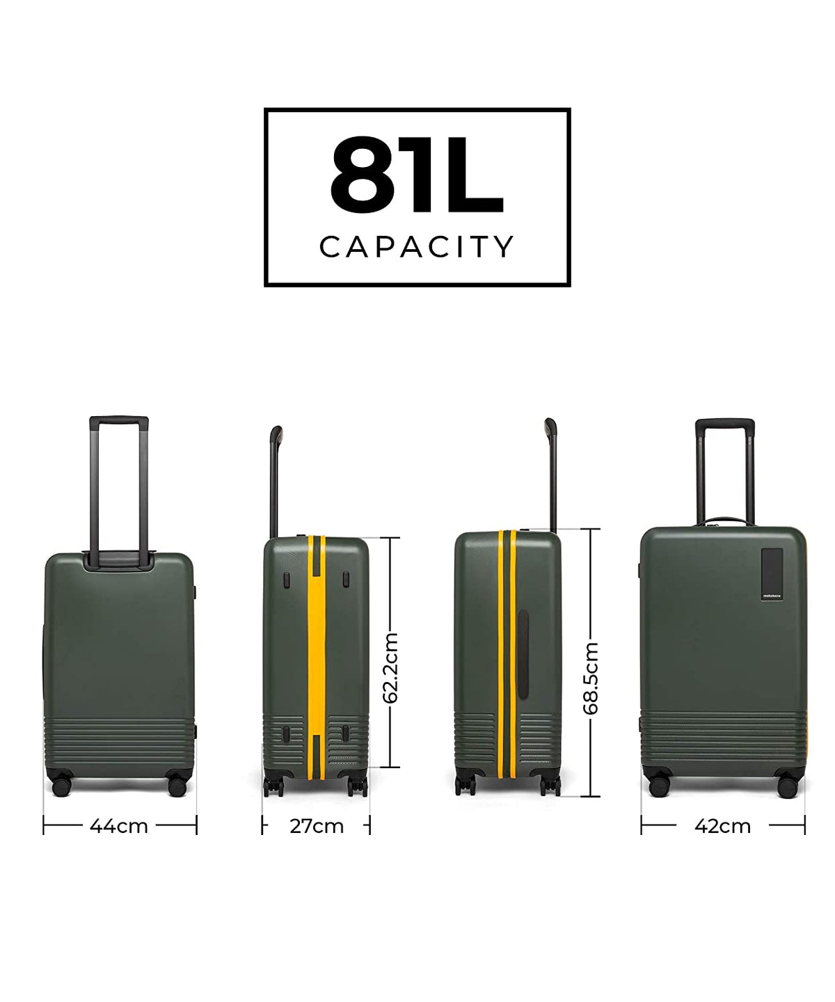The Check-in Forest Sunray Polycarbonate 68 cm Hardsided Medium Luggage Suitcase Trolley