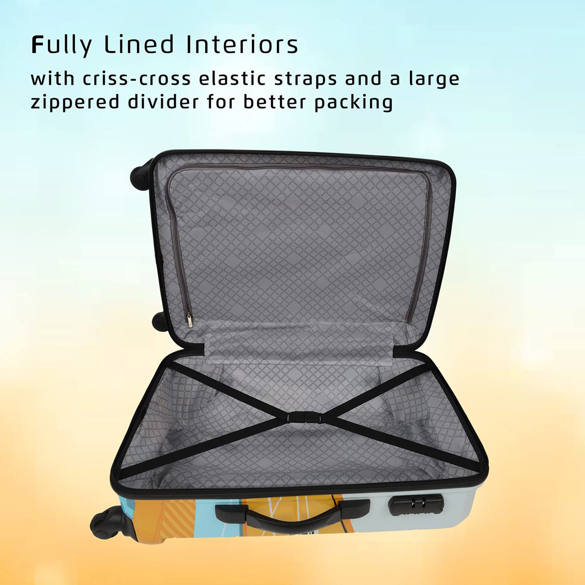 Polycarbonate 11.02 inches Hard Check-in Luggage Suitcase (OASISSM4WPRN_Multicolor)