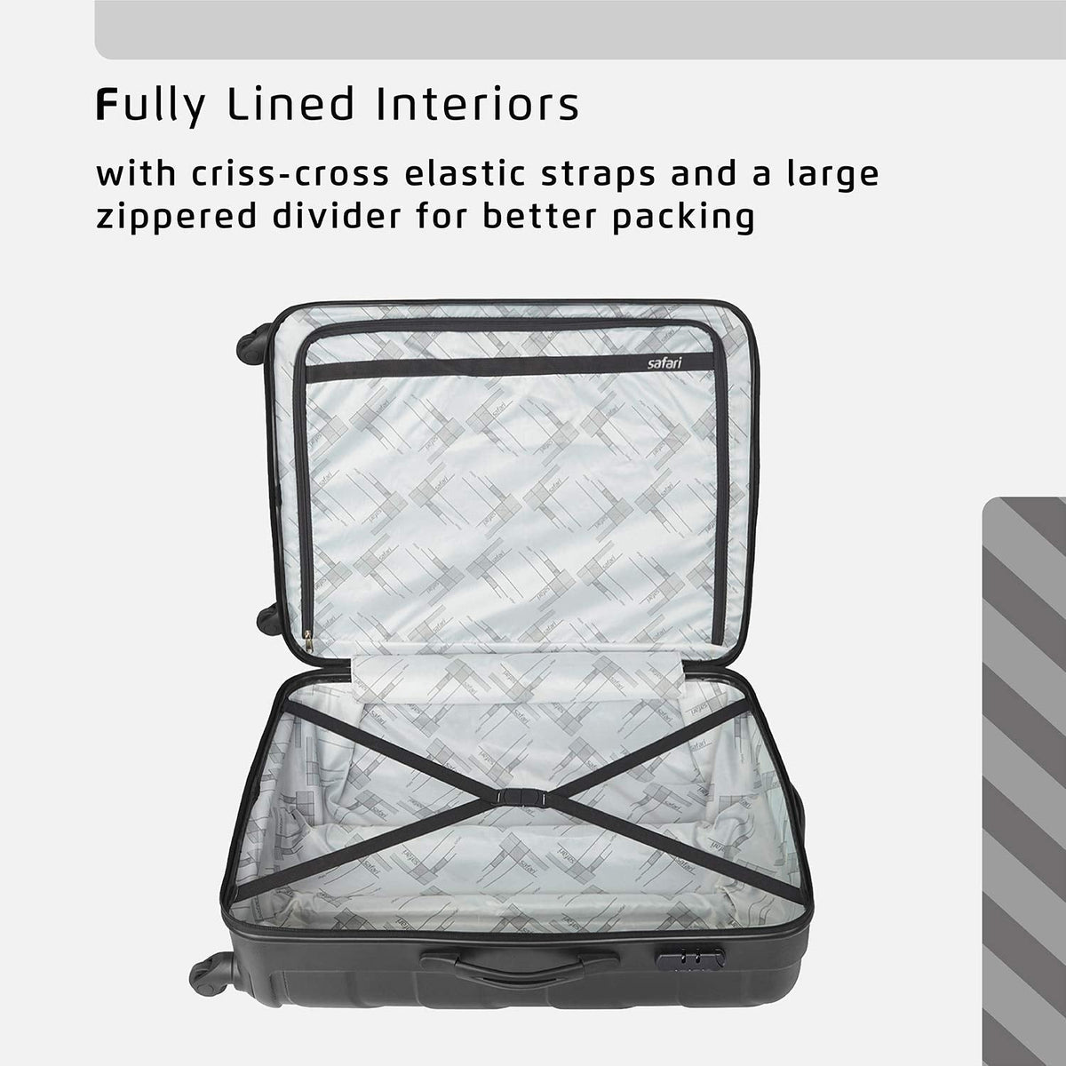 Polycarbonate Combo Set of Small and Medium Check in- Black Hardsided Luggage