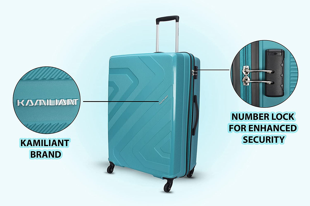 Polypropylene Hard Luggage Trolley Bag (Blue, Small - Set of 3)