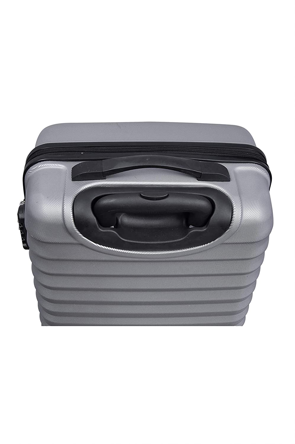 Hard-Sided Polycarbonate Luggage Set of 2 Trolley Bags (55 & 65 cm) (Silver)