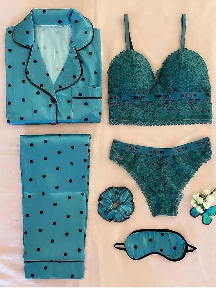 Elegant Blue Women’s Nightwear Combo – Stylish Night Suit with Matching Bra & Panty Set ( Fine Attire Official )