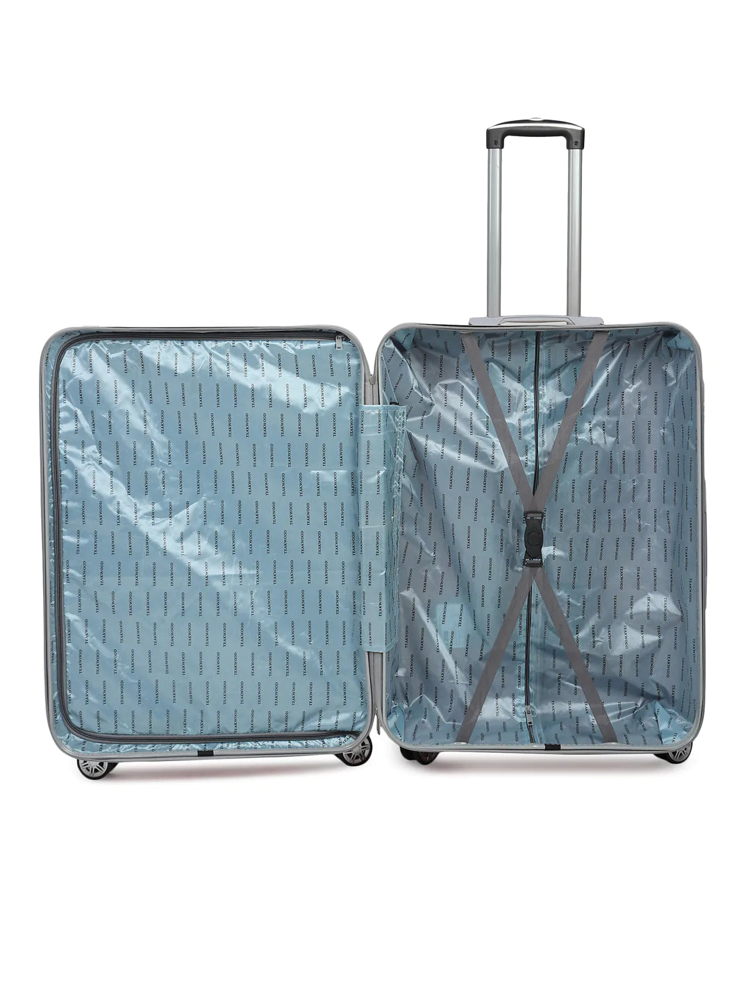 Set of 3 Turquoise Green Textured Hard Sided Trolley Bag