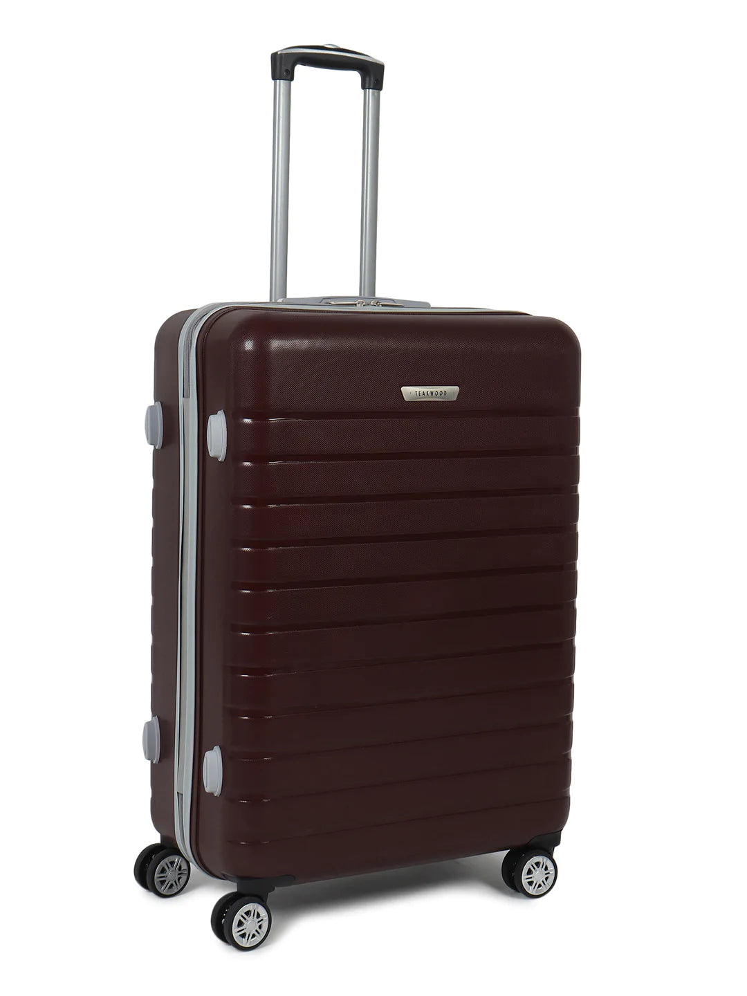 Set of 3 Coffee Brown Textured Hard Sided Trolley Bag